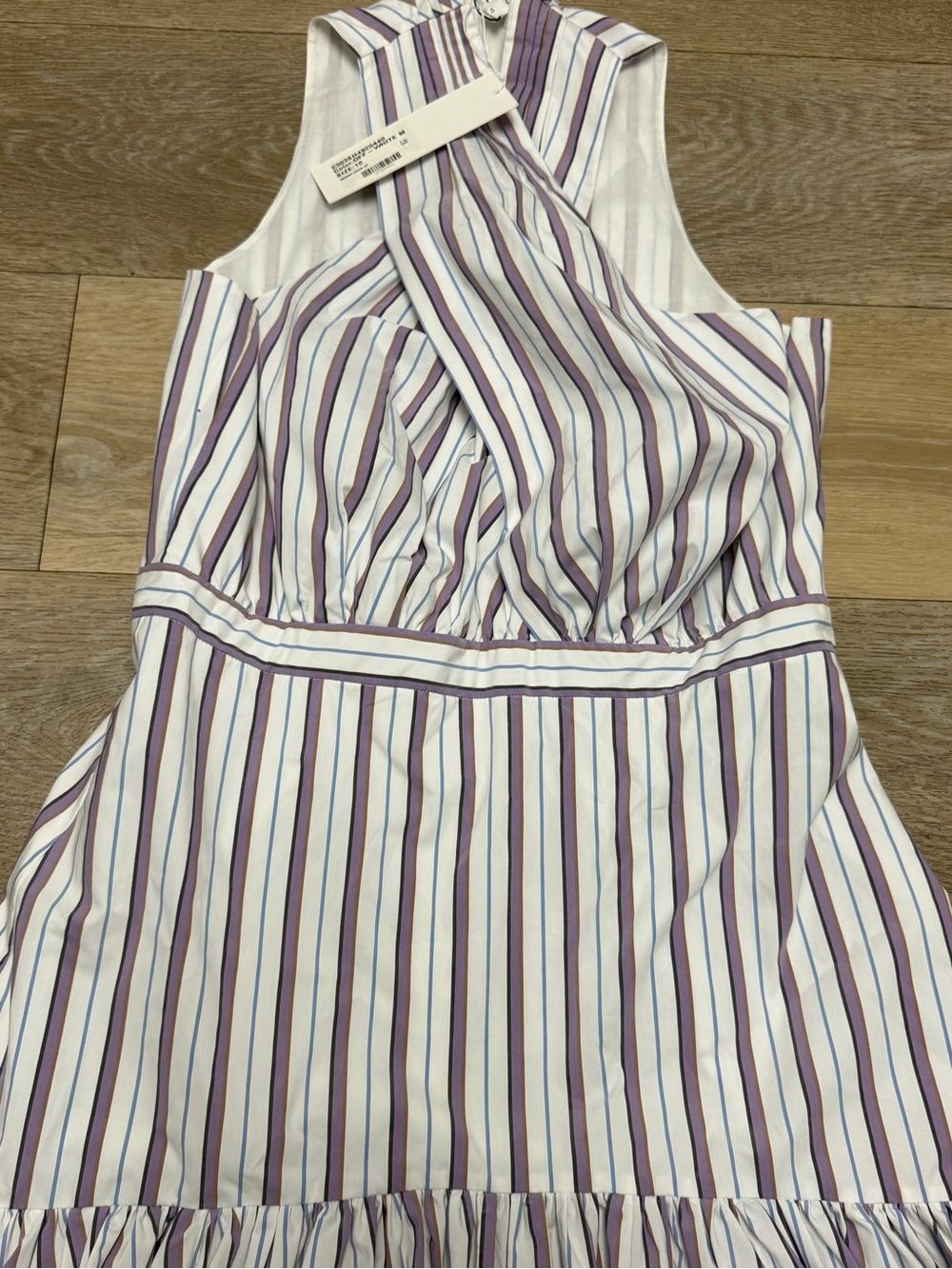 Veronica Beard Radley Striped Midi Dress Off White Multi Size 10 598$ NWT - Picture 5 of 16